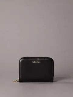 Calvin Klein 黒 レザー 二つ折り財布