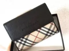 ◼️新品・未使用◼️日本製牛革　バーバリー　Burberry がま口　財布　ブラック