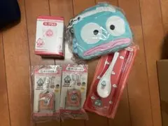 ハンギョドン当たりくじ④グラス⑤キーホルダー×2⑥顔型ポーチ⑩はし&レンゲセット