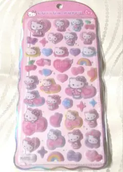 正規品　サンリオ ハローキティ コットンパフィーシール ヒョウ柄