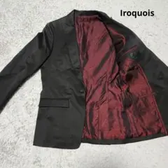 Iroquois イロコイ　テーラードジャケット　　裏地ロゴ総柄　Ⅰ サイズS