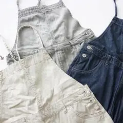 SamansaMos2blue新品タグ付き ECODENIMサロペット ベージュのサムネイル