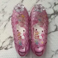 ハローキティ サンダル 17cm ピンク　キラキラ