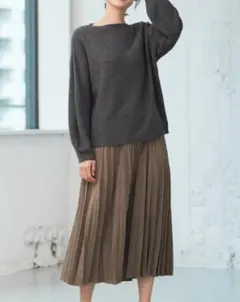 【any FAM】サンディングピーチチンツ プリーツスカート