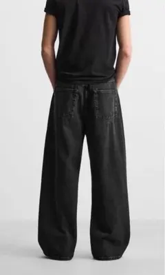 Zara スーパーバギーデニム ブラック