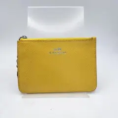 コーチ　フラグメントケース　小銭入れ　財布　シグネチャー　イエロー