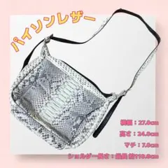 【希少】ダイヤモンドパイソン ショルダーバッグ 蛇革 グレー 多機能ポケット付