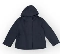 【美品】GU コージーメルトンショートフーディコート　ネイビー　M