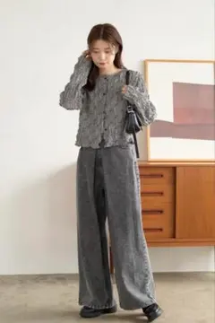 kastane カスタネ タックデニムワイドパンツ　グレー　1サイズ