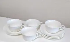 ナルミ 　ボーンチャイナ　シルキーホワイト　カップ　ソーサー　 4客セット