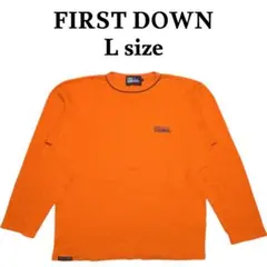 FIRST DOWN ワッフル サーマルロンT 刺繍ロゴ ファーストダウン