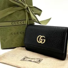 GUCCI GGマーモント キーケース 6連 ブラック - メルカリ