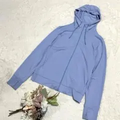 【ユニクロ】エアリズムUVカットメッシュフルジップパーカー ブルー L