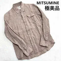 極美品 ミツミネ ワイシャツ 麻100% BD 通気性 春夏 herdmansのサムネイル