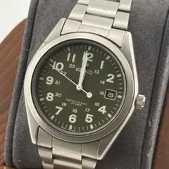動作未確認 セイコー カーキ クォーツ デイト 7B42-8260