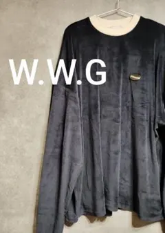 W.W.G フーズフーギャラリー トップス トレーナー ベロア フリーサイズ 紺