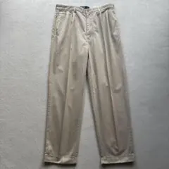90s Ralph Lauren ツータックチノパン ベージュ サイズ35 古着