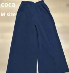 cocaエンボスワイドパンツ サイドポケット付き ブラック