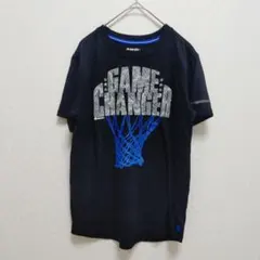 アンドワン Tシャツ クルーネック 半袖 プリント M 黒 綿 バスケットのサムネイル