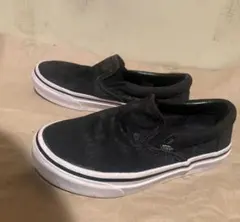 VANS kids ブラック スリッポン レオパルド柄 23.0