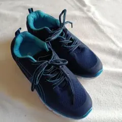 美品　adimouse 23.5 ネイビー/ターコイズ ランニングシューズ