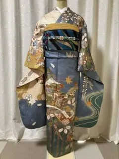 美品 しつけ糸付き 正絹訪問着 フルセット4点 卒業式 入学式 七五三 お