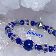 ラピスラズリ ヨーロピアン 幾何学 天然石ブレスレット