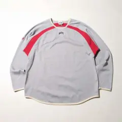 Majestic 오하이오 주립 대학 자수 로고 업 셔츠 그레이 L~XL 상당