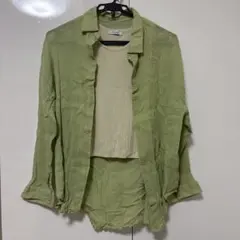 moment+ 綿楊柳 シアーシャツ CREA ワイドリブサマーニットのサムネイル
