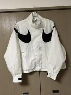 NIKE ナイキ ビッグスウッシュ ナイロンジャケット ホワイト ブラック M