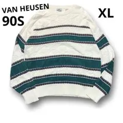 90S VAN HEUSEN バンヒューゼン3Dニットセーター XLサイズ