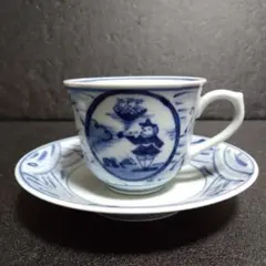 有田焼 其泉 賞美堂 染付 祥瑞 梅花鳥文 カップ＆ソーサー 碗皿 2481