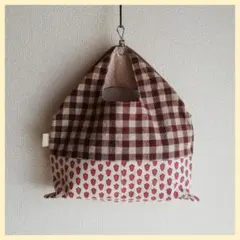 Cotton+リネン✳トートバッグ✳バッグインバッグ✳ギンガム✖ソレイアード