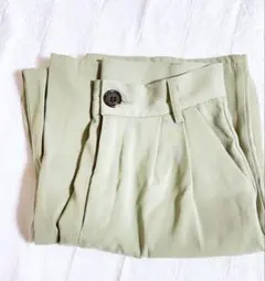 ライトグリーン プリーツスラックス