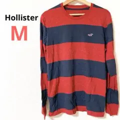 レア⭐️Hollister【M】赤紺 ストライプ 長袖Tシャツ ロンT