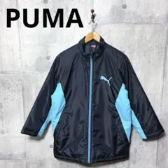 PUMA プーマ キッズ ベンチコート 150 ブラック/ブルー サッカー