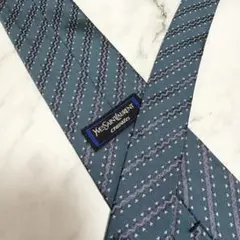 Yves Saint Laurent ネクタイ ブルー ストライプ