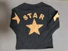 plusnao140 星プリント長袖カットソー 黒