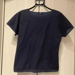 LANVIN メッシュ 半袖Tシャツ 40 ネイビーのサムネイル