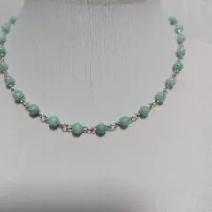 天然石翡翠６ミリ一連のネックレス