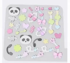 シリコンモールド　パンダ　レース　蝶々　デコレーション　モチーフパーツ　装飾