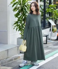 【FREAK'S STORE】ウエスト ギャザー切替 マキシ ワンピース