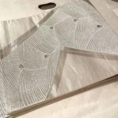 【美品】袋帯　正絹　フォーマル　成人式　シルバー袋帯 銀糸