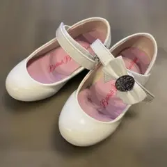 難あり　ホワイトリボン付きフォーマルシューズ　15cm??