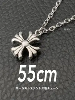【タイニー クロス ネックレス 2mm 55cm 1本】ステンレス a04