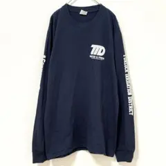 PORT & COMPANY ネイビー 企業ロゴ ロンT 【M】ワーク系