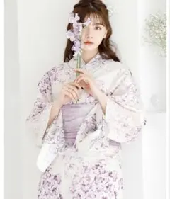 GRL 水彩ひまわり浴衣セット 浴衣着付け小物4点セット 花柄レース下駄