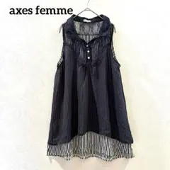 axes femme アクシーズファム 重ね着風ノースリーブチュニックブラウスM