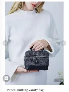 【美品】riu Quilting vanity bag リウ　バニティバッグ Riu Rちゃん バッグ リウ ツイードキルティングバニティバッグ - メルカリ