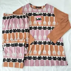 新品　マタノアツコ さくらんぼ総柄パジャマ「Mサイズ・楊柳ピケ・グレー」 新品 マタノアツコ さくらんぼ総柄パジャマ「Mサイズ・楊柳ピケ